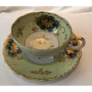 Royal Sealy China Pink Floral Three-Footed Cup Saucer Set - Japan